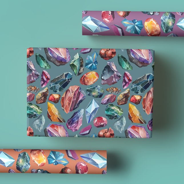 Gems & Crystal Jewel Tone  Wrapping Paper Sheet (Creator Uploaded)