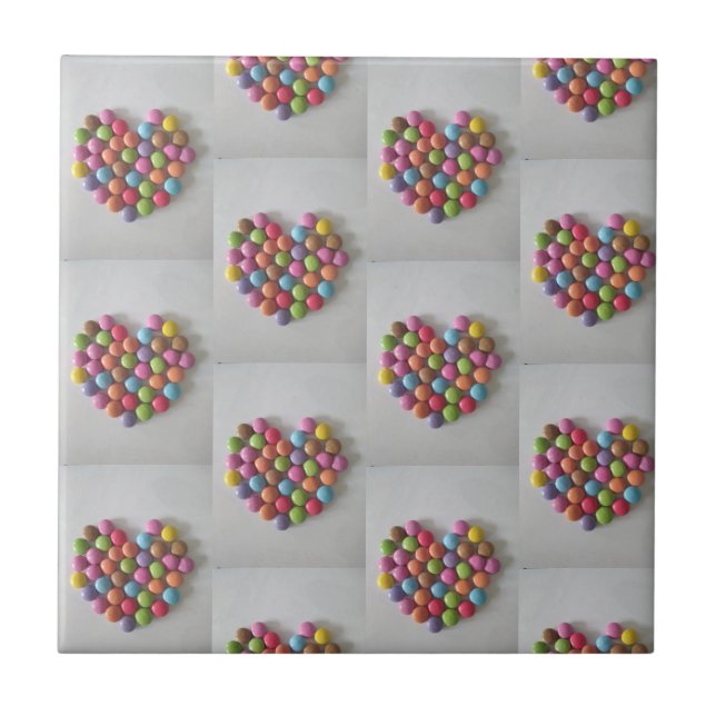 Gems Heart Ceramic Tile (Front)