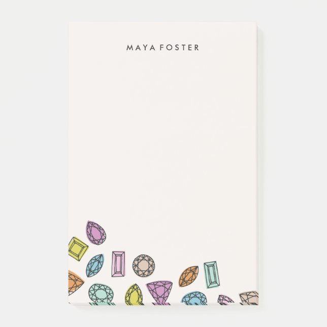 Gems (Large) - Ivory Post-it Notes (Front)