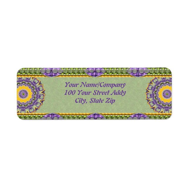 Gems Mandala Return Address Label (Front)