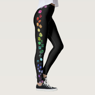 Gems, multicolor, black shiny Gemstones Leggings