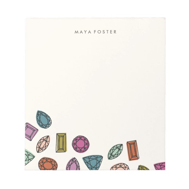 Gems Notepad - Charcoal (Front)