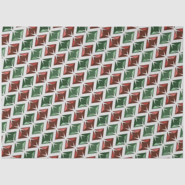 Gems Red Green Diamonds Tissue Paper (Front)