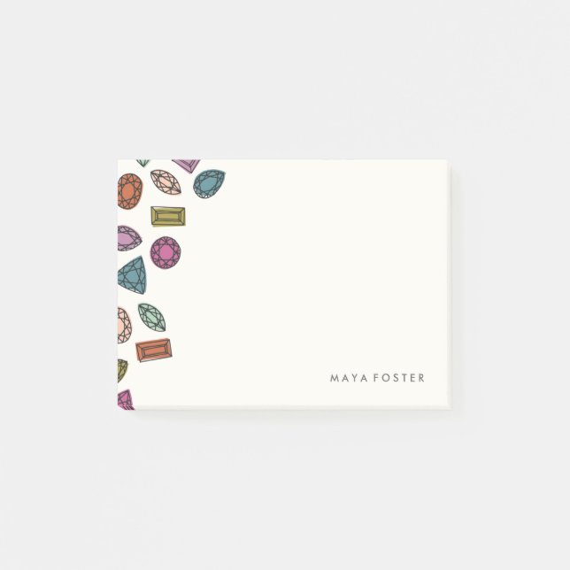 Gems (Small) - Charcoal Post-it Notes (Front)