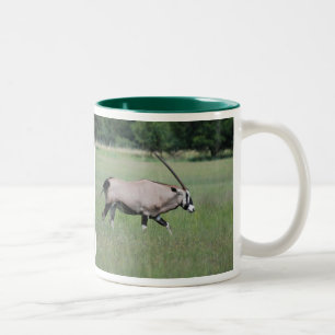 Gemsbok antelope Two-Tone coffee mug
