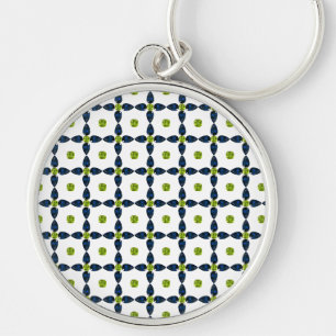 Gemstone Art, Blue and Yellow Key Ring
