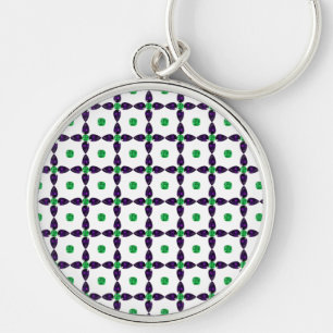Gemstone Art, Green and Purple Key Ring
