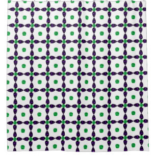 Gemstone Art, Green and Purple Shower Curtain