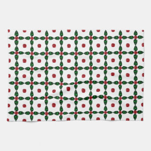 Gemstone Art, Green and Purple Tea Towel