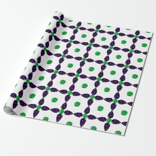 Gemstone Art, Green and Purple Wrapping Paper