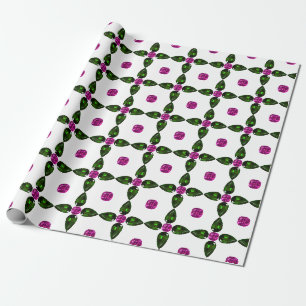 Gemstone Art, Purple Green Wrapping Paper
