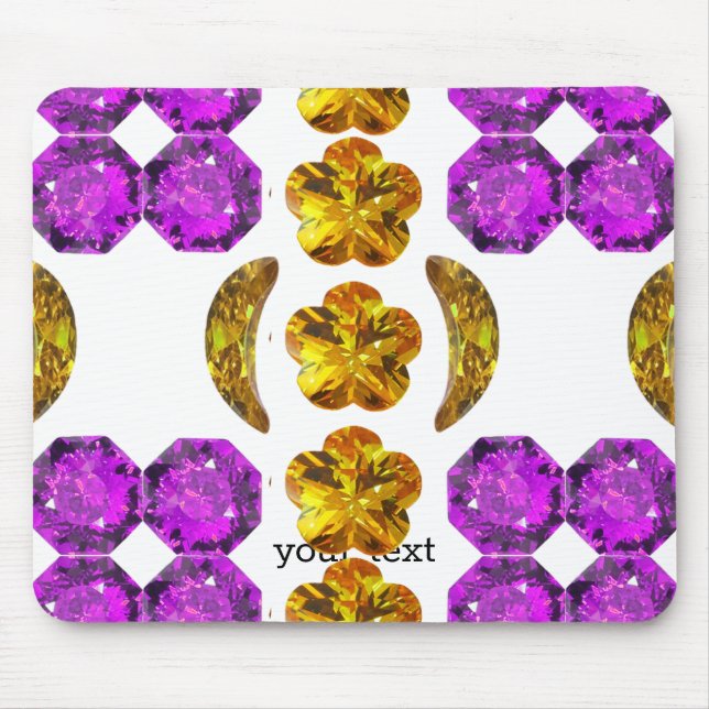 Gemstone Art Purple Orange Mouse Pad (Front)