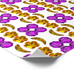 Gemstone Art Purple Orange Poster