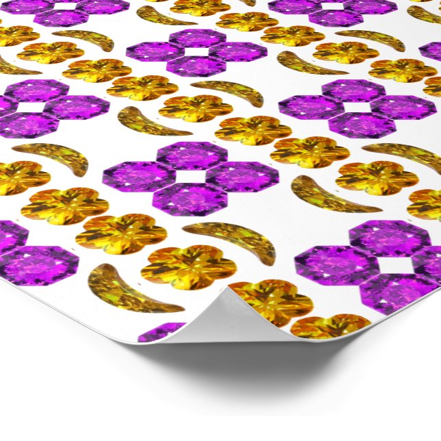 Gemstone Art Purple Orange Poster (Corner)