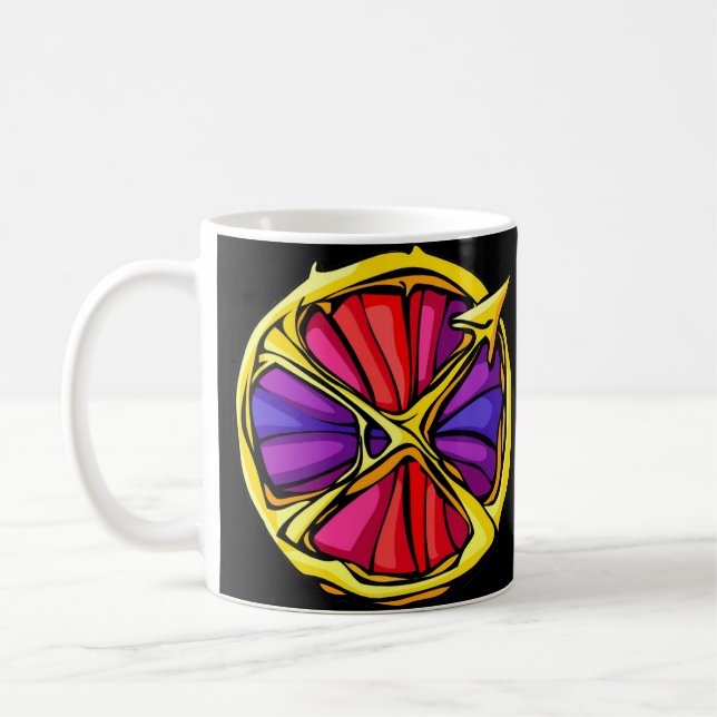 Gemstone Coloured Sagittarius Symbol Coffee Mug (Left)