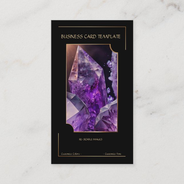 Gemstone Crystal Amethyst Jewellery Business Card (Front)