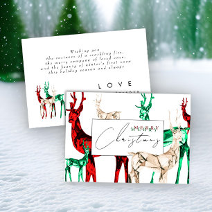 Gemstone Crystal Reindeer Christmas Holiday Card