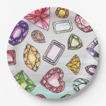 Gemstone Design Paper Plates