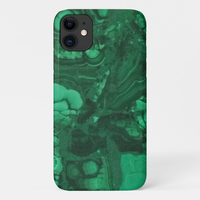 Gemstone Elegant Bright Green Marbled Swirls Case-Mate iPhone Case (Back)