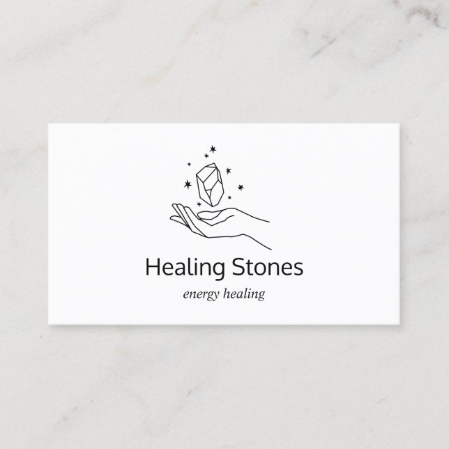 Gemstone Energy Crystal Healer Business Card (Front)