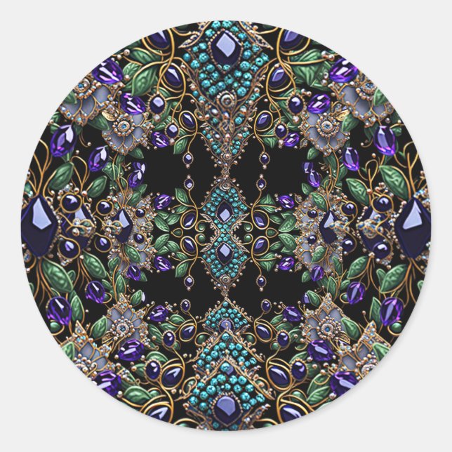 Gemstone Floral Sticker (Front)