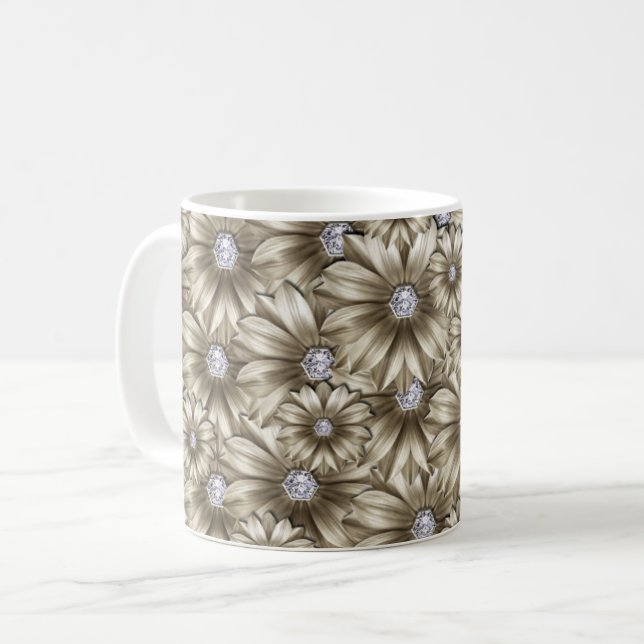 Gemstone Flower Diamonds Mug (Front Left)