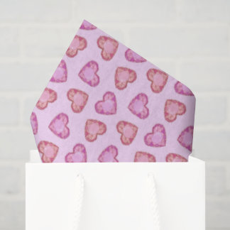Gemstone Hearts Cute Pink Valentines Day Tissue Paper