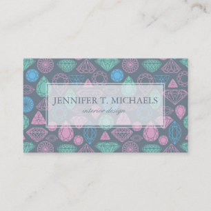 Gemstone Icon Pattern Business Card