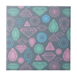 Gemstone Icon Pattern Ceramic Tile