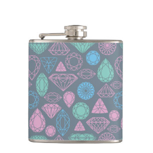 Gemstone Icon Pattern Hip Flask
