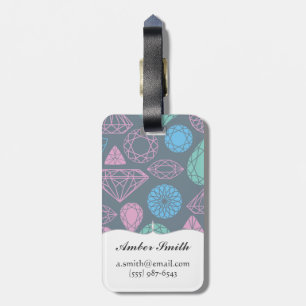 Gemstone Icon Pattern Luggage Tag