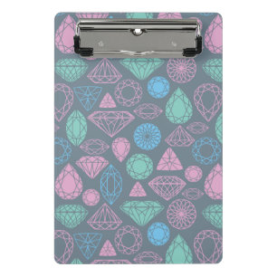 Gemstone Icon Pattern Mini Clipboard