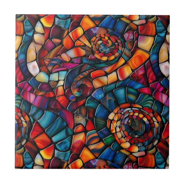 Gemstone Mosaic Ceramic Tile (Front)