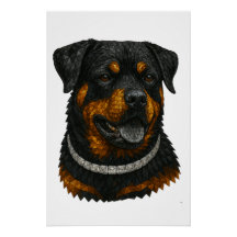 Gemstone Mosaic Rottweiler Portrait