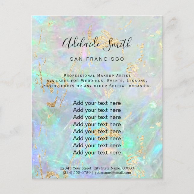 gemstone opal FAUX iridescent texture Flyer (Front)