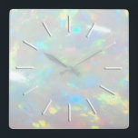 gemstone opal photo square wall clock<br><div class="desc">opal photo wall clock</div>