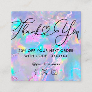 gemstone opal square business card