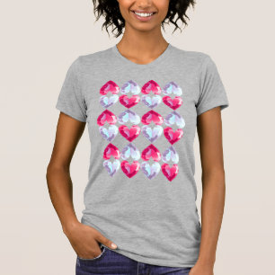 Gemstone Pattern Pretty Hearts T-Shirt