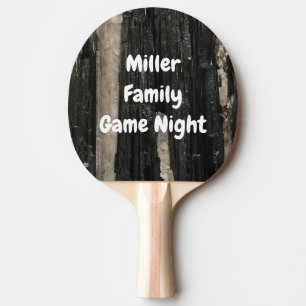 Gemstone Photo Black White Family Name Gem Modern Ping Pong Paddle