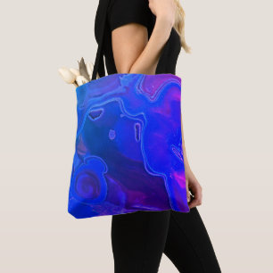 Gemstone Photo Bright Blue Neon Abstract Gem Tote Bag