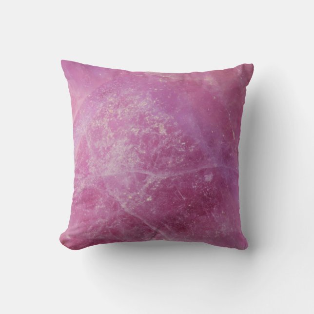 Gemstone Pink Quartz Texture Cushion Throw Pillow (Front)