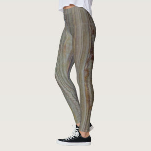 Gemstone Polished Onyx Vertical Striped Leggings