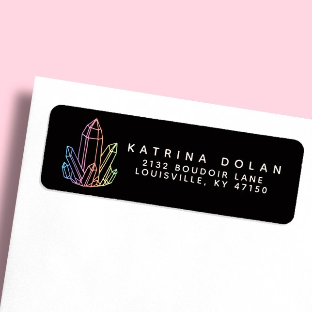 Gemstone Rainbow Quartz Crystal Return Address Label (Creator Uploaded)