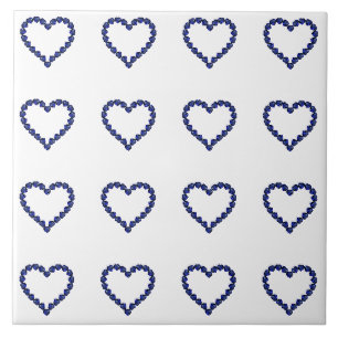 Gemstone Sapphire Blue Heart Ceramic Tile
