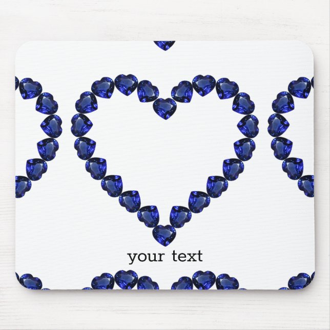 Gemstone Sapphire Blue Heart Mouse Pad (Front)