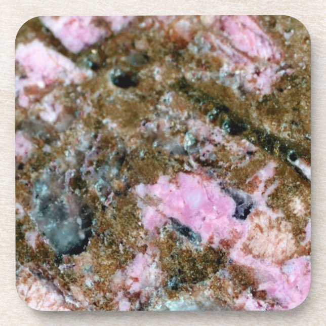 Gemstone Series - Dark Pink and Green Thulite Coaster (Front)