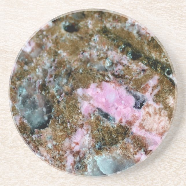 Gemstone Series - Dark Pink and Green Thulite Coaster (Front)