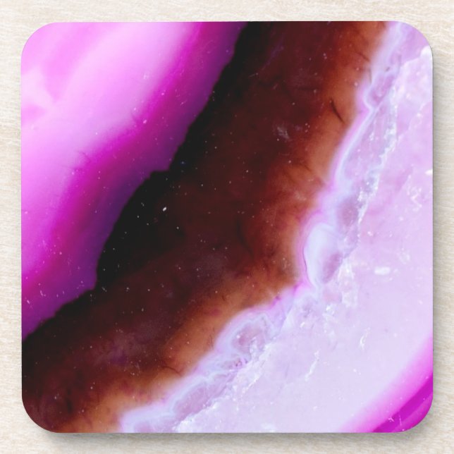 Gemstone Series - Purple Agate With Quartz Coaster (Front)