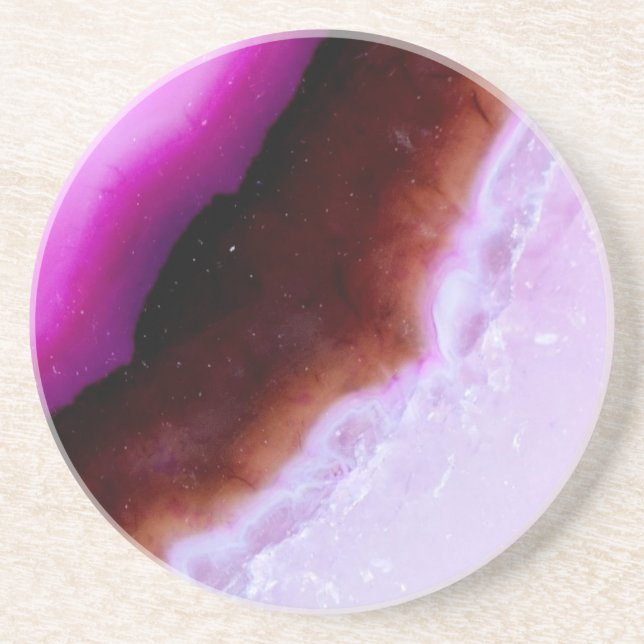 Gemstone Series - Purple Agate With Quartz Coaster (Front)