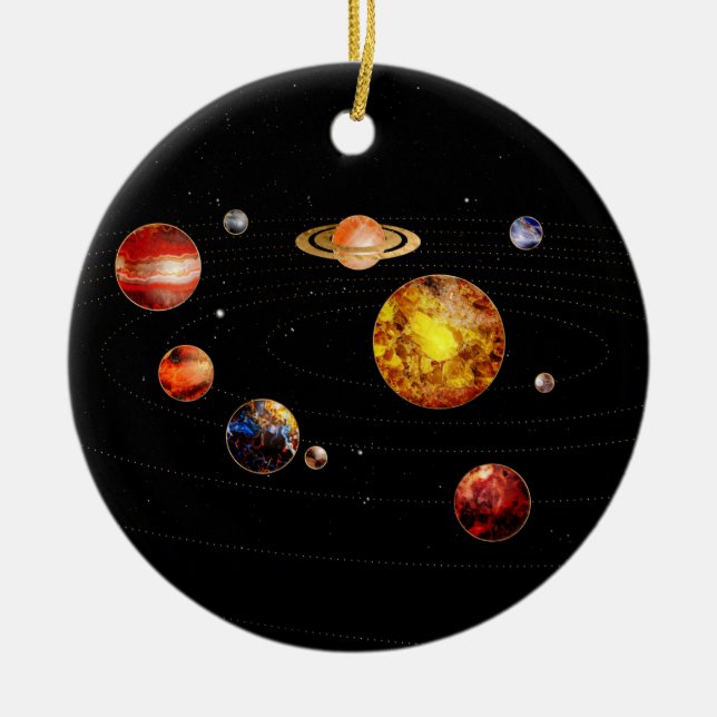 Gemstone Solar system Ceramic Ornament (Front)